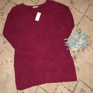 Cozy Dark Red LOFT SWEATER XS